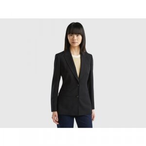 Пиджак , размер 46, черный UNITED COLORS OF BENETTON. Цвет: черный