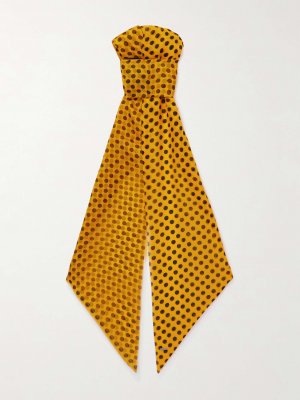 Шелково-марлевый шарф в горошек, желтый Saint Laurent