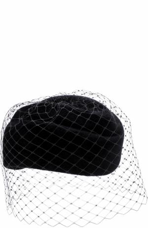 Шляпа с вышивкой и декоративной сеточкой Philip Treacy. Цвет: черный