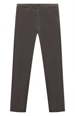 Хлопковые брюки Paolo Pecora Milano. Цвет: коричневый