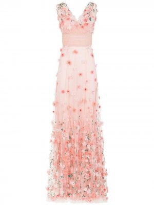 Вечернее платье макси с цветочным декором Dolce & Gabbana. Цвет: розовый