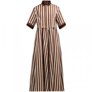 Платье-рубашка , повседневное, размер 46, коричневый VIRGINIA BIZZI. Цвет: коричневый