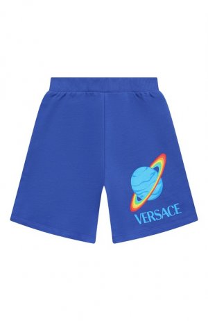 Хлопковые шорты Versace. Цвет: синий