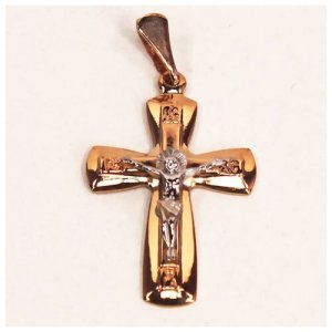Крестик Jeweller, красное золото, 585 проба The-Jeweller