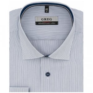 Рубашка , размер 174-184/44, синий GREG. Цвет: синий