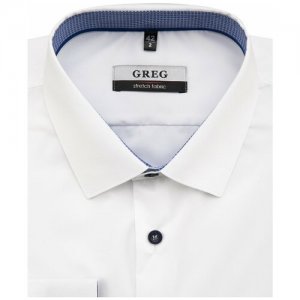 Рубашка, размер 174-184/43, белый GREG. Цвет: белый