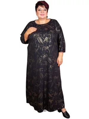 Платье женское ОК-ПЛ-23-1409 черное 52 RU Полное Счастье. Цвет: черный