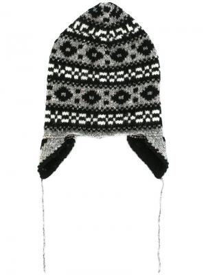 Вязаная шапка-бини с орнаментом Marc Jacobs. Цвет: чёрный