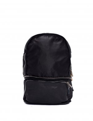 Черный рюкзак-траснформер из кожи и нейлона Guidi