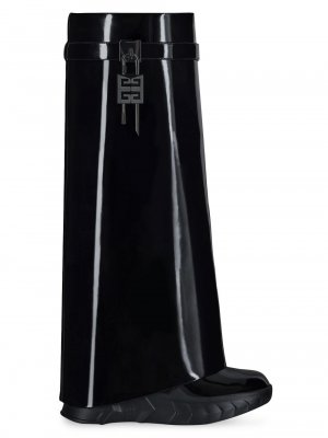 Байкерские ботинки Shark Lock из лакированной кожи , черный Givenchy