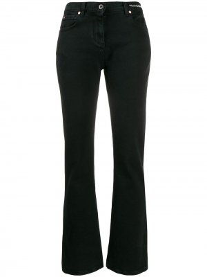 Расклешенные джинсы с вышивкой Valentino. Цвет: черный