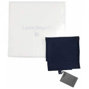 Темно-синий шелковый карманный платок 844386 Laura Biagiotti. Цвет: синий
