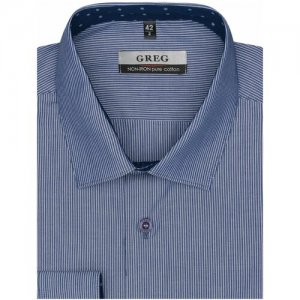 Рубашка , размер 174-184/39, синий GREG. Цвет: синий