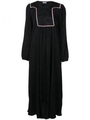 Расклешенное платье макси с длинными рукавами Vilshenko. Цвет: черный
