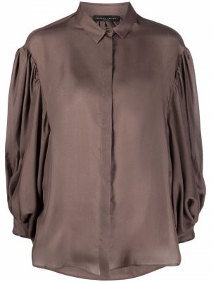 Puff-sleeve silk blouse Fabiana Filippi. Цвет: коричневый