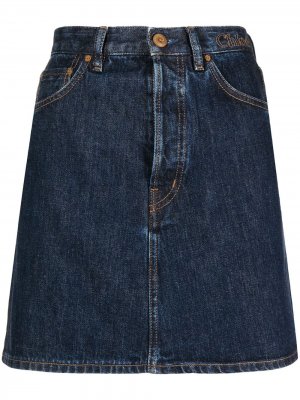 Джинсовая юбка с карманами Chloé. Цвет: синий
