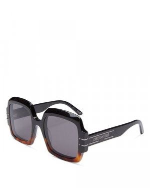 Круглые солнцезащитные очки Signature S1U, 55 мм DIOR, цвет Black Dior