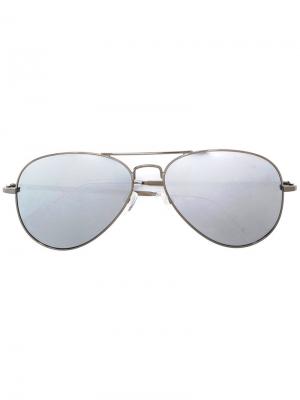 Солнцезащитные очки-авиаторы с бриллиантами Christian Koban. Цвет: металлический
