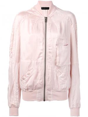 Куртка-бомбер с накладными карманами Haider Ackermann. Цвет: розовый и фиолетовый
