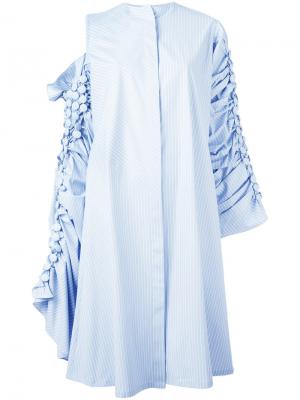 Buttoned sleeves dress Reemami. Цвет: синий