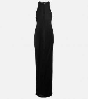 Платье макси из джерси , черный Saint Laurent