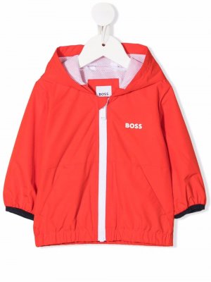 Logo-print hooded jacket BOSS Kidswear. Цвет: красный
