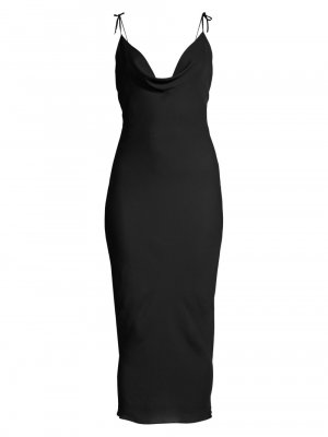 Платье-комбинация миди с завязками на бретелях , черный Kiki de Montparnasse