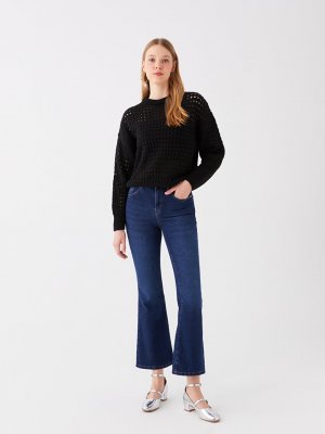 Расклешенные женские джинсовые брюки , темное родео LCW Jeans