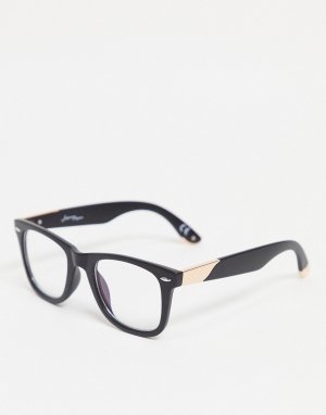 Черные очки в квадратной оправе с защитой от синего света -Черный Jeepers Peepers