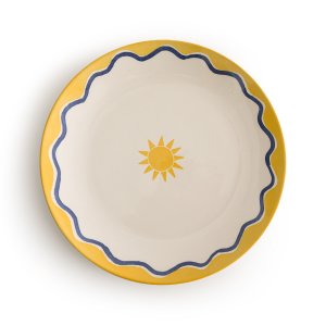Комплект из четырех плоских тарелок LaRedoute. Цвет: желтый