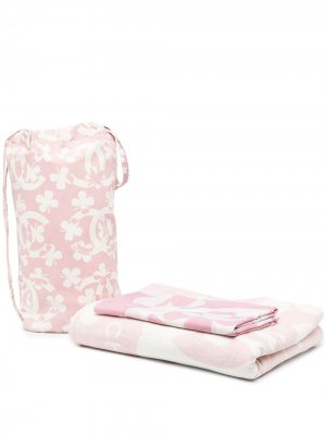 Комплект из сумки и парео с цветочным принтом Chanel Pre-Owned. Цвет: розовый