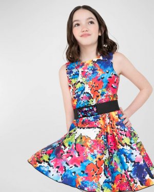 Украшенное платье с принтом тай-дай для девочки, размеры 7–16 Zoe