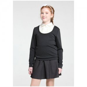 Обманка пуловер для девочек серый 134 80 Lvl. Цвет: серый