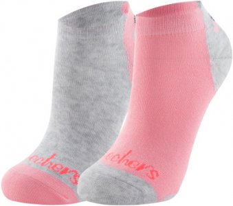 Носки для девочек , 2 пары, размер 24-35 Skechers. Цвет: розовый