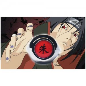 Кольцо-Перстень Итачи Учиха из аниме Наруто / Naruto Redweeks. Цвет: серый/красный