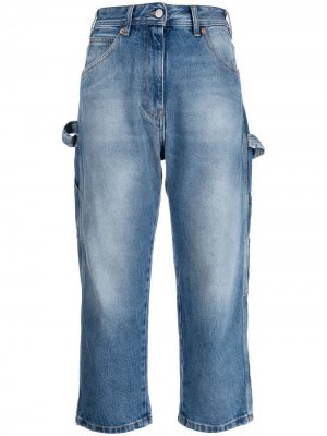 Укороченные джинсы прямого кроя MM6 Maison Margiela. Цвет: синий