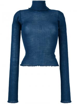 Пуловер с высоким воротом Mm6 Maison Margiela. Цвет: синий