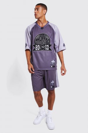 Хоккейная футболка и короткий комплект champs mesh , угольный Boohoo