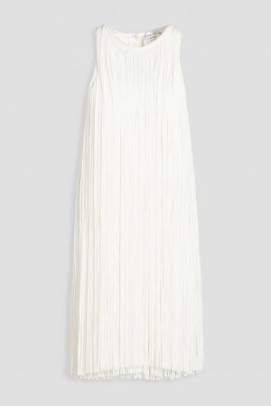 Платье мини с бахромой и повязкой, белый Hervé Léger
