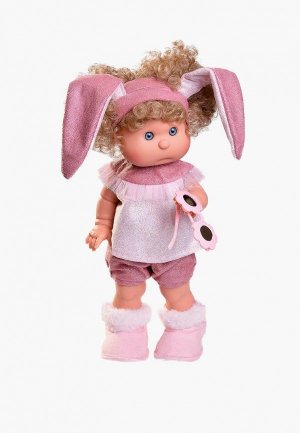 Кукла Munecas Dolls Antonio Juan девочка Ирис в образе зайчика, 38 см, виниловая. Цвет: розовый