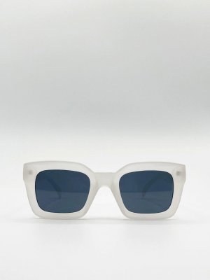 Массивные солнцезащитные очки Cateye в матовой хрустальной оправе, белый SVNX
