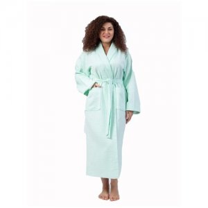 Халат женский банный Регина ,халат домашний для бани ,вафельный ,большой размер Вакас-текстиль. Цвет: зеленый