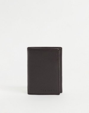 Кожаный бумажник для карточек с логотипом -Коричневый цвет Ted Baker