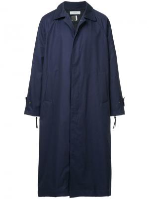 Однобортное пальто в стиле оверсайз Facetasm. Цвет: синий