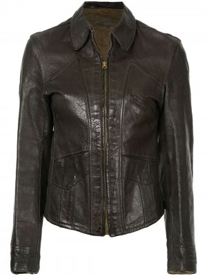 Кожаная куртка Good Design 1940-х годов Fake Alpha Vintage. Цвет: коричневый