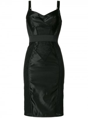 Компрессионная комбинация с отделкой кружевом Dolce & Gabbana. Цвет: черный