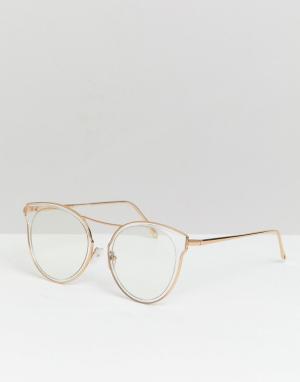 Круглые очки с прозрачными стеклами и оправой inspired Reclaimed Vintage. Цвет: очистить
