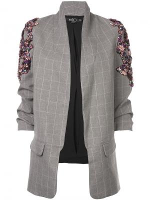 Пиджак с отделкой Patbo. Цвет: серый
