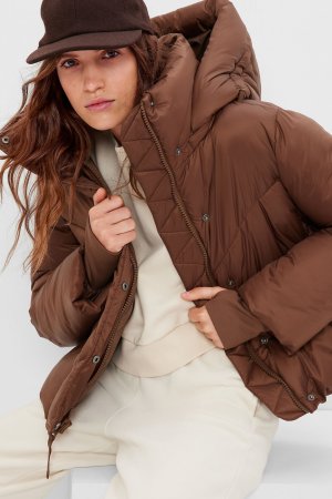 Короткая куртка с большими пышными рукавами Gap, коричневый GAP