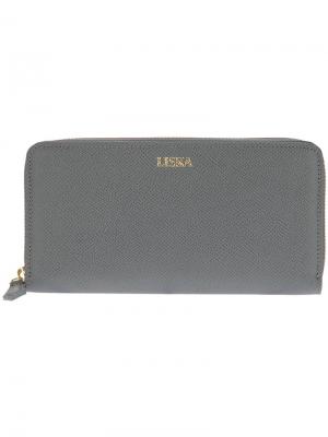 Классический кошелек Liska. Цвет: серый